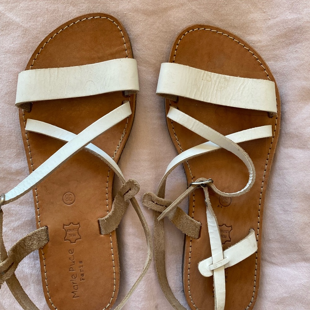 Real leather sandals